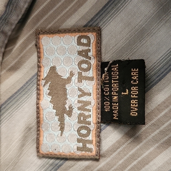 𝅺horny Toad Gray Striped Button-Up Shirt - Picture 7 of 9